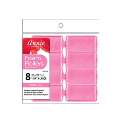 ANNIE FOAM ROLLERS 8 CT X-LARGE 1-1/4 â€ DIA PINK #1054 (6 Pack)