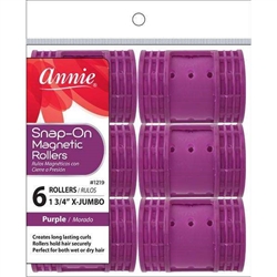 Annie Snap-On Magnetic Rollers Size X-Jumbo 6Ct Purple#1219(DZ)