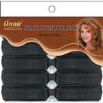 Annie Silky Satin Rollers Size M 10Ct Black#1243(6PK)