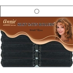 Annie Silky Satin Rollers Size S 12Ct Black#1244(6PK)