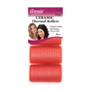 ANNIE CERAMIC THERMAL ROLLERS 1-1/2â€³ 4 CT RED #1334 (6 Pack)