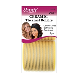 ANNIE CERAMIC THERMAL ROLLERS 2-1/2â€³ 2 CT YELLOW #1337 (6 Pack)