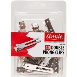 Annie Double Prong Clips 40Ct#3087(DZ)