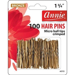 Annie Hair Pins 1 3/4In 100Ct Bronze Microball Tipped#3113(DZ)