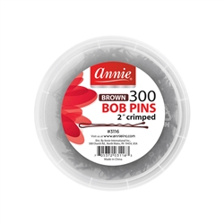 ANNIE BOB PINS 2â€³ 300 CT BROWN #3116 (12 Pack)