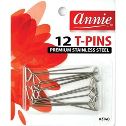 Annie T-Pins 12ct Premium Stainless Steel#3140(DZ)