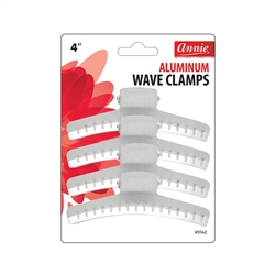 ANNIE ALUMINUM WAVE CLAMPS 4â€³ 4 CT #3142 (12 Pack)