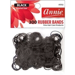 Annie Rubber Bands Asst Size 300Ct Black#3152(DZ)