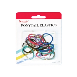 ANNIE PONYTAIL ELASTICS 20 CT ASSORTED COLOR SMALL #3157 (12 Pack)