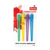 ANNIE COMBO CLIPS (PLASTIC/METAL) 4 CT ASSORTED COLOR #3185 (12 Pack)