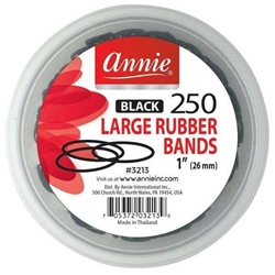 Annie Rubber Bands Large 250Ct Black#3213(DZ)