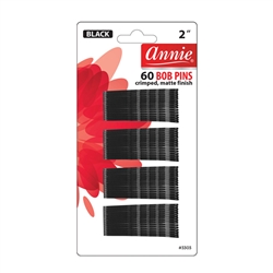 ANNIE BOB PINS 2â€³ 60 CT MATTE BLACK #3303 (12 Pack)