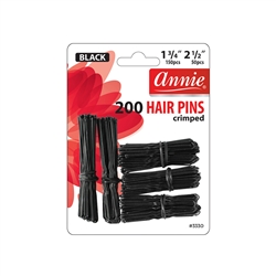 ANNIE HAIR PINS 1-3/4â€³ & 2-1/2â€³ 200 CT BLACK #3330 (12 Pack)
