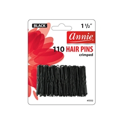ANNIE HAIR PINS 1-1/2â€³ 110 CT BLACK #3332 (12 Pack)