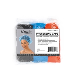 ANNIE PROCESSING CAP 30 PC ASSORTED COLOR #3543 (12 Pack)