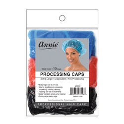 ANNIE PROCESSING CAP 10 PC ASSORTED COLOR XL #3553 (12 Pack)