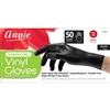 Annie Black Powder Free Vinyl Gloves 50ct#3850(BX)