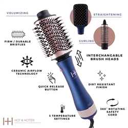 Hot & Hotter All-In-One Interchangeable Hair Dryer Brush (EA)