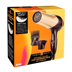 GOLD N HOT ULTRA LIGHTWEIGHT DRYER WITH TOURMALINE 1875 WATT #2259