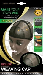 Qfitt Deluxe Customized Weaving Wig Cap Mesh Net Wire Flex Petite #500 Black(DZ)
