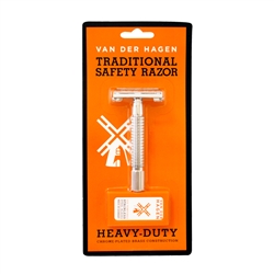 VEN DER HAGEN TRADITIONAL SAFETY RAZOR BLISTER CARD (4 Pack)