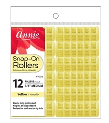 12 Annie Snap-On Magnetic Rollers Yellow Medium 3/4" (12 Count) 1002