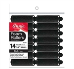 12 Annie Foam Rollers Black 5/8" Small (14 Pack) 1061