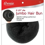 Annie Jumbo Hair Bun 5.5" Black Nylon Mesh Donut EA