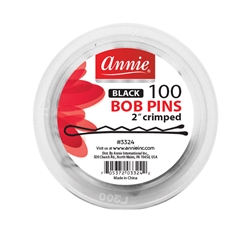 Annie Black 100 Bob Pins 2" Crimped #3324 (DZ)
