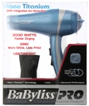 Babyliss Pro 2000 Watt Ionic Nano Titanium with Integrated Ion Generator Hair Dryer