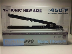 BabylissPro Nano Titanium 1 1/4 Inch Ionic New Size Straightening Iron - Black
