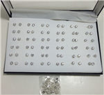 CUBIC EARRING - CLEAR - 36 PAIR BOX