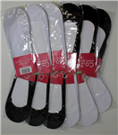 Women Girls Black & White Liner Socks - Footies Slipper Socks - 12 Pair