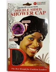 Donna 074 Premium Collection Double Sided Shower Cap #22026 BLACK