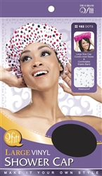 #182 LARGE VINYL SHOWER CAP / DOTS (DZ)