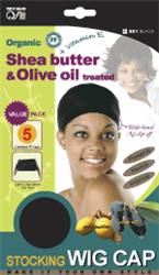 wig cap 5pc black #801