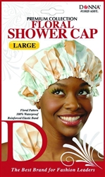 #11025 LARGE FLORAL SHOWER CAP / ASSORT (DZ)