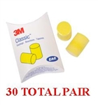 3M EAR Classic Uncorded Foam Pillow Pack 310-1001 - 30 Total Pair