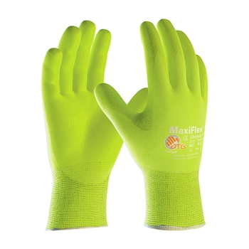 PIP 34-874FY MaxiFlex Ultimate Hi-Vis Nylon/Lycra Glove, Nitrile Coated