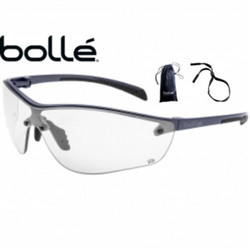 Bolle 40237 Silium Plus Safety Glasses, Graphite Frame With Clear Anti-Fog Lens