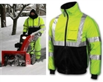 High Visibility Class 3 Safety Bomber Jacket With Zip-Out Fleece Lining