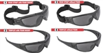 Radians Cuatro CT1-21  4-in-1 Foam Lined Safety Eyewear With Gray Lens