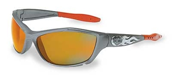 HD1003 Harley Davidsion Safety Sunglasses. Gunmetal Frame W/Orange Mirror Lens
