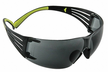 3M SF402AF SecureFit Black/Lime Temples, Gray Anti-Fog Safety Glasses