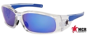 Crews Swagger SR148B Safety Glasses, Blue Mirror Lens