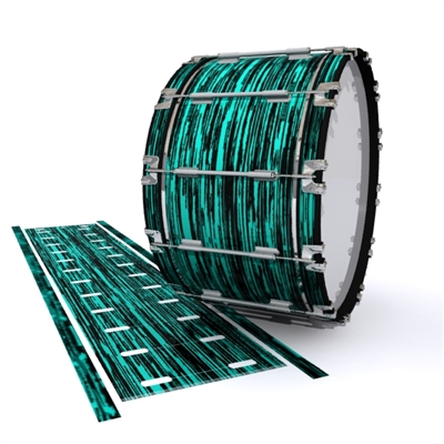 Dynasty 1st Generation Bass Drum Slip - Chaos Brush Strokes Aqua and Black (Blue) (Green)