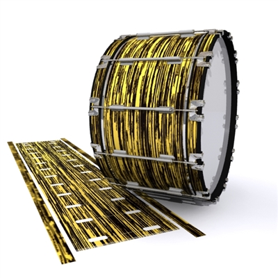 Dynasty 1st Generation Bass Drum Slip - Chaos Brush Strokes Yellow and Black (Yellow)