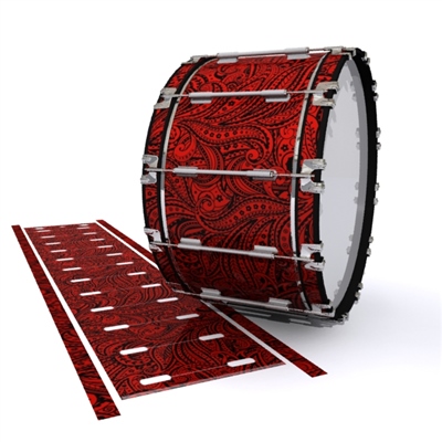 Dynasty 1st Generation Bass Drum Slip - Deep Red Paisley (Themed)