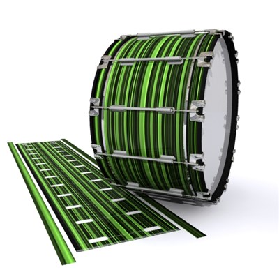 Dynasty 1st Generation Bass Drum Slip - Green Horizon Stripes (Green)