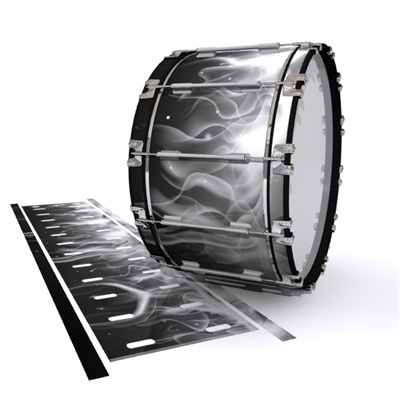 Dynasty 1st Generation Bass Drum Slip - Grey Flames (Themed)